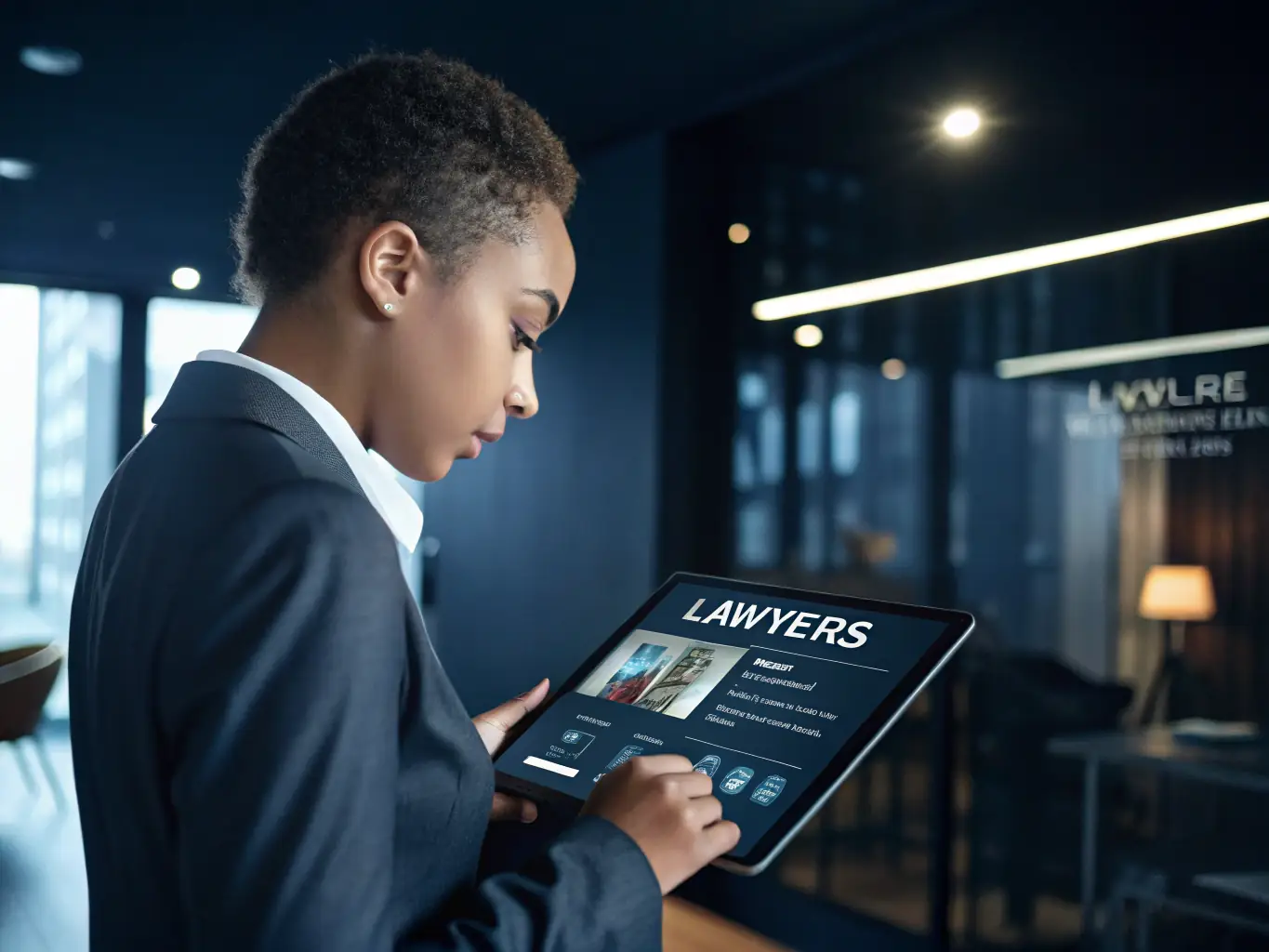 A user-friendly interface on a laptop screen, showcasing the ease of navigating the Justice United Inc. platform.